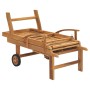 Tumbona de madera maciza de teca de vidaXL, Tumbonas - Ref: Foro24-48015, Precio: 266,49 €, Descuento: %