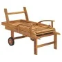 Tumbona de madera maciza de teca de vidaXL, Tumbonas - Ref: Foro24-48015, Precio: 267,35 €, Descuento: %