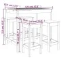 Set de mesa y taburetes altos jardín 5 pzas madera pino blanco by vidaXL, Garden sets - Ref: Foro24-3154746, Price: 351,43 €,...