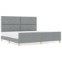 Estructura de cama con cabecera Gris claro 200 x 200 cm tela