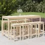 Mesa y taburetes altos jardín 9 piezas madera maciza de pino by vidaXL, Garden sets - Ref: Foro24-3154765, Price: 546,32 €, D...