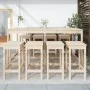 Mesa y taburetes altos jardín 9 piezas madera maciza de pino by vidaXL, Garden sets - Ref: Foro24-3154765, Price: 546,32 €, D...