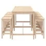 Mesa y taburetes altos jardín 9 piezas madera maciza de pino by vidaXL, Garden sets - Ref: Foro24-3154765, Price: 546,32 €, D...