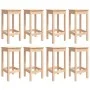 Mesa y taburetes altos jardín 9 piezas madera maciza de pino by vidaXL, Garden sets - Ref: Foro24-3154765, Price: 546,32 €, D...