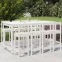 Mesa y taburetes altos jardín 9 pzas madera maciza pino blanco von vidaXL, Gartensets - Ref: Foro24-3154771, Preis: 565,46 €,...