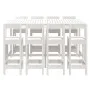Mesa y taburetes altos jardín 9 pzas madera maciza pino blanco von vidaXL, Gartensets - Ref: Foro24-3154771, Preis: 565,46 €,...