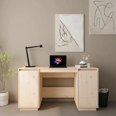 Schreibtisch aus massivem Kiefernholz, 140 x 50 x 75 cm von vidaXL, Schreibtische - Ref: Foro24-814324, Preis: 132,72 €, Raba...