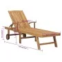 Tumbona de madera maciza de teca de vidaXL, Tumbonas - Ref: Foro24-48015, Precio: 267,35 €, Descuento: %