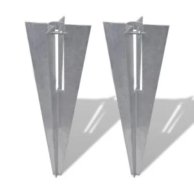Fence post pegs 2 units steel by vidaXL, fence posts - Ref: Foro24-140595, Price: 18,71 €, Discount: %