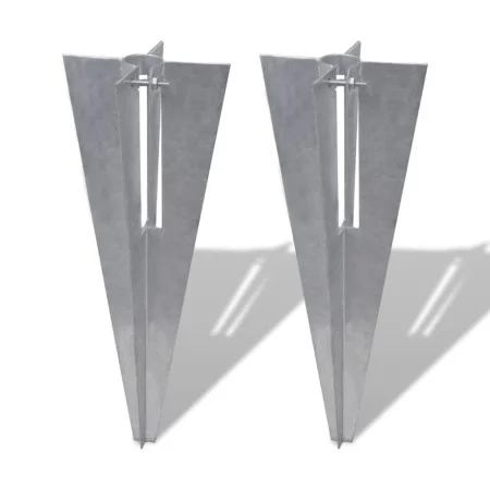 Fence post pegs 2 units steel by vidaXL, fence posts - Ref: Foro24-140595, Price: 18,71 €, Discount: %
