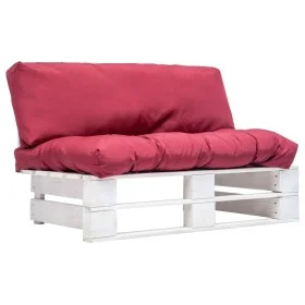 Pallet garden sofa with red pine wood cushions by vidaXL, Outdoor sofas - Ref: Foro24-277379, Price: 124,87 €, Discount: %