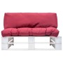 Gartensofa aus Paletten mit Kissen aus rotem Kiefernholz von vidaXL, Outdoor-Sofas - Ref: Foro24-277379, Preis: 134,60 €, Rab...