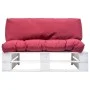 Sofá de jardín de palets con cojines rojos madera de pino de vidaXL, Sofás de exterior - Ref: Foro24-277379, Precio: 127,15 €...