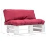 Pallet garden sofa with red pine wood cushions by vidaXL, Outdoor sofas - Ref: Foro24-277379, Price: 124,87 €, Discount: %