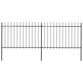Gartenzaun mit Speerspitzen aus schwarzem Stahl 3,4x1,2 m von vidaXL, Zaunpaneele - Ref: Foro24-277621, Preis: 124,11 €, Raba...