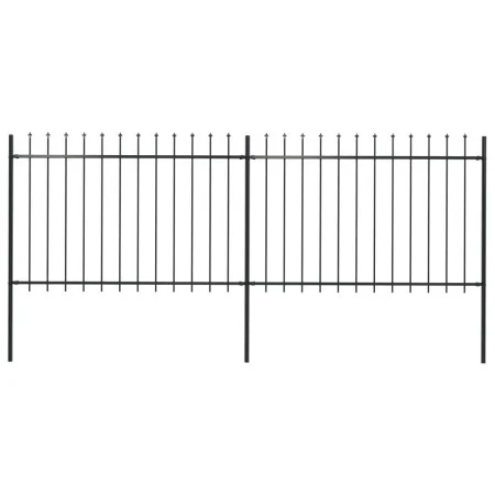 Garden fence with black steel spearheads 3.4x1.2 m by vidaXL, fence panels - Ref: Foro24-277621, Price: 143,97 €, Discount: %