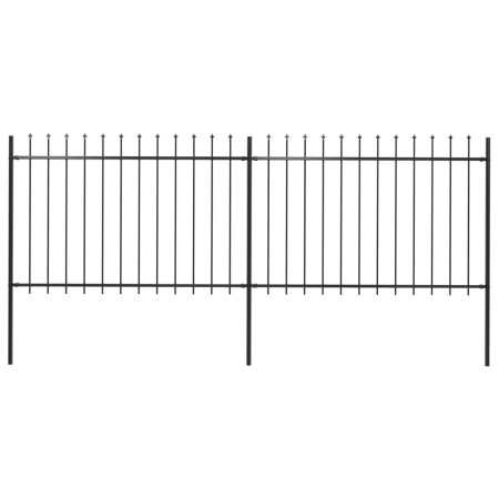 Valla de jardín con puntas de lanza acero negro 3,4x1,2 m de vidaXL, Paneles de vallas - Ref: Foro24-277621, Precio: 116,26 €