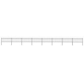 Gartenzaun mit Speerspitzen aus schwarzem Stahl, 13,6 x 0,8 m von vidaXL, Zaunpaneele - Ref: Foro24-277609, Preis: 387,76 €, ...