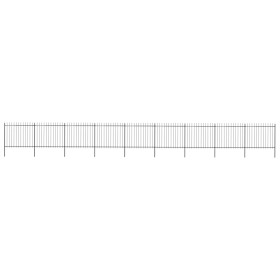 Garden fence with black steel spearheads 15.3x1.5 m by vidaXL, fence panels - Ref: Foro24-277637, Price: 606,80 €, Discount: %