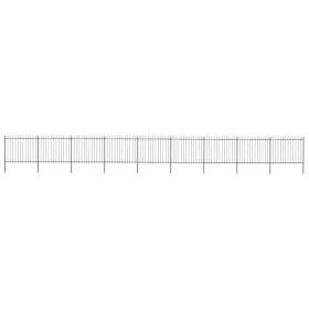 Gartenzaun mit Speerspitzen aus schwarzem Stahl 15,3x1,5 m von vidaXL, Zaunpaneele - Ref: Foro24-277637, Preis: 609,95 €, Rab...