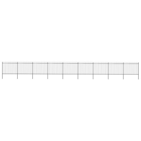 Garden fence with black steel spearheads 15.3x1.5 m by vidaXL, fence panels - Ref: Foro24-277637, Price: 606,80 €, Discount: %