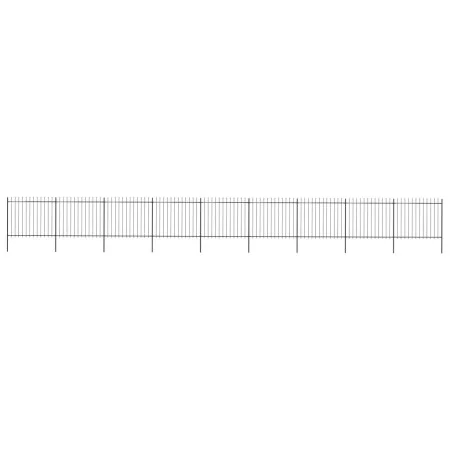 Gartenzaun mit Speerspitzen aus schwarzem Stahl 15,3x1,5 m von vidaXL, Zaunpaneele - Ref: Foro24-277637, Preis: 609,95 €, Rab...