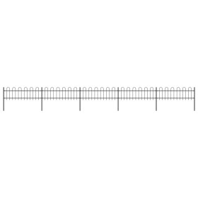 Gartenzaun mit schwarzen Stahlringspitzen 8,5 x 0,6 m von vidaXL, Zaunpaneele - Ref: Foro24-277642, Preis: 236,10 €, Rabatt: %