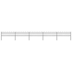 Gartenzaun mit schwarzen Stahlringspitzen 8,5 x 0,6 m von vidaXL, Zaunpaneele - Ref: Foro24-277642, Preis: 215,23 €, Rabatt: %