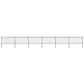 Garden fence with black steel spearheads 10.2x1 m by vidaXL, fence panels - Ref: Foro24-277616, Price: 350,03 €, Discount: %