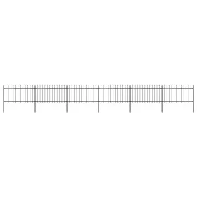 Gartenzaun mit Speerspitzen aus schwarzem Stahl 10,2x1 m von vidaXL, Zaunpaneele - Ref: Foro24-277616, Preis: 348,81 €, Rabat...