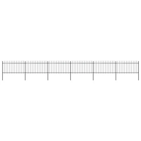 Gartenzaun mit Speerspitzen aus schwarzem Stahl 10,2x1 m von vidaXL, Zaunpaneele - Ref: Foro24-277616, Preis: 340,45 €, Rabat...