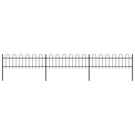 Garden fence with black steel hoop tips 5.1x0.6 m by vidaXL, fence panels - Ref: Foro24-277640, Price: 146,69 €, Discount: %