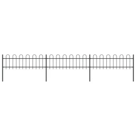 Gartenzaun mit schwarzen Stahlringspitzen 5,1 x 0,6 m von vidaXL, Zaunpaneele - Ref: Foro24-277640, Preis: 133,78 €, Rabatt: %