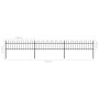 Garden fence with black steel hoop tips 5.1x0.6 m by vidaXL, fence panels - Ref: Foro24-277640, Price: 165,09 €, Discount: %