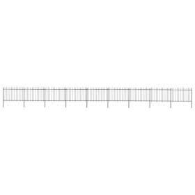 Gartenzaun mit Speerspitzen aus schwarzem Stahl 15,3x1,2 m von vidaXL, Zaunpaneele - Ref: Foro24-277628, Preis: 486,30 €, Rab...