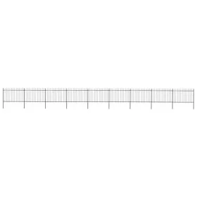 Gartenzaun mit Speerspitzen aus schwarzem Stahl 15,3x1,2 m von vidaXL, Zaunpaneele - Ref: Foro24-277628, Preis: 574,96 €, Rab...