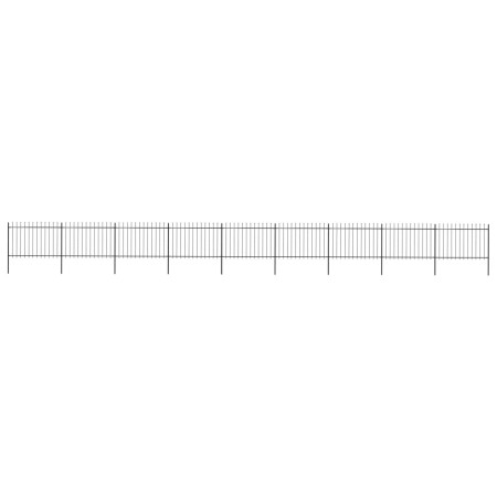Gartenzaun mit Speerspitzen aus schwarzem Stahl 15,3x1,2 m von vidaXL, Zaunpaneele - Ref: Foro24-277628, Preis: 486,30 €, Rab...