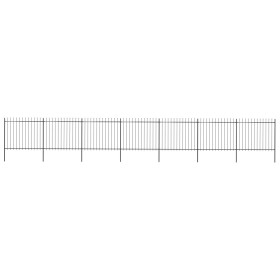 Garden fence with black steel spearheads 11.9x1.5 m by vidaXL, fence panels - Ref: Foro24-277635, Price: 473,21 €, Discount: %
