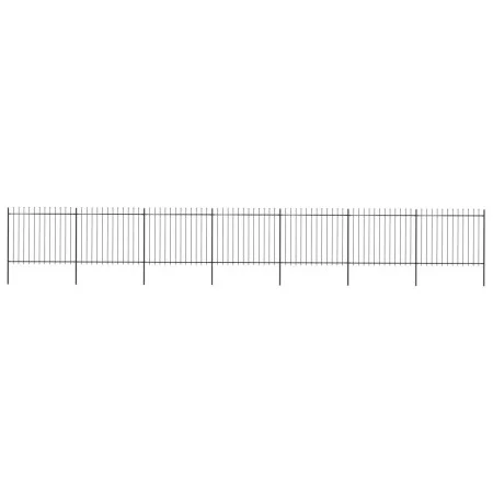 Gartenzaun mit Speerspitzen aus schwarzem Stahl, 11,9 x 1,5 m von vidaXL, Zaunpaneele - Ref: Foro24-277635, Preis: 485,77 €, ...