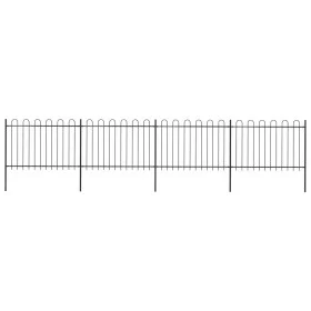 Gartenzaun mit schwarzen Stahlringspitzen 6,8 x 1,2 m von vidaXL, Zaunpaneele - Ref: Foro24-277668, Preis: 237,73 €, Rabatt: %