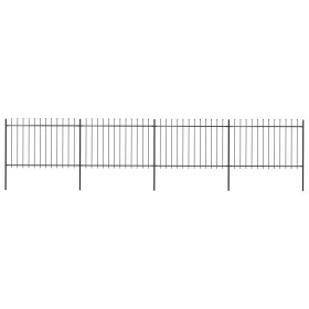 Garden fence with black steel spearheads 6.8x1.2 m by vidaXL, fence panels - Ref: Foro24-277623, Price: 232,95 €, Discount: %