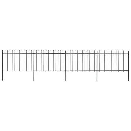 Gartenzaun mit Speerspitzen aus schwarzem Stahl 6,8x1,2 m von vidaXL, Zaunpaneele - Ref: Foro24-277623, Preis: 270,70 €, Raba...