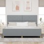 Estructura de cama con cabecera Gris claro 200 x 200 cm tela
