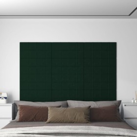 Paneles de pared 12 uds terciopelo verde oscuro 60x30 cm 2,16m²