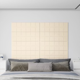 Paneles de pared 12 uds terciopelo color crema 90x30 cm 3,24 m²
