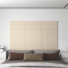 Paneles de pared 12 uds terciopelo crema 60x30 cm 2,16 m²