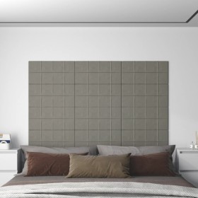Paneles de pared 12 uds terciopelo gris claro 60x30 cm 2,16 m²