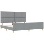 Estructura de cama con cabecera Gris claro 200 x 200 cm tela