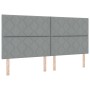 Estructura de cama con cabecera Gris claro 200 x 200 cm tela