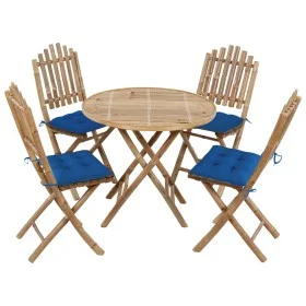 5-piece folding garden dining set with bamboo cushions by vidaXL, Garden sets - Ref: Foro24-3063985, Price: 268,66 €, Discoun...
